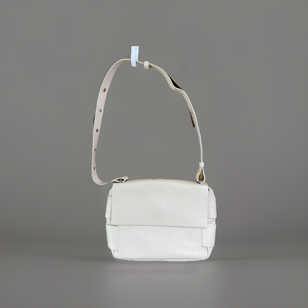 LIA NUMA Satchel Shoulder Handbag Genuine Calf Leather Made In Italy